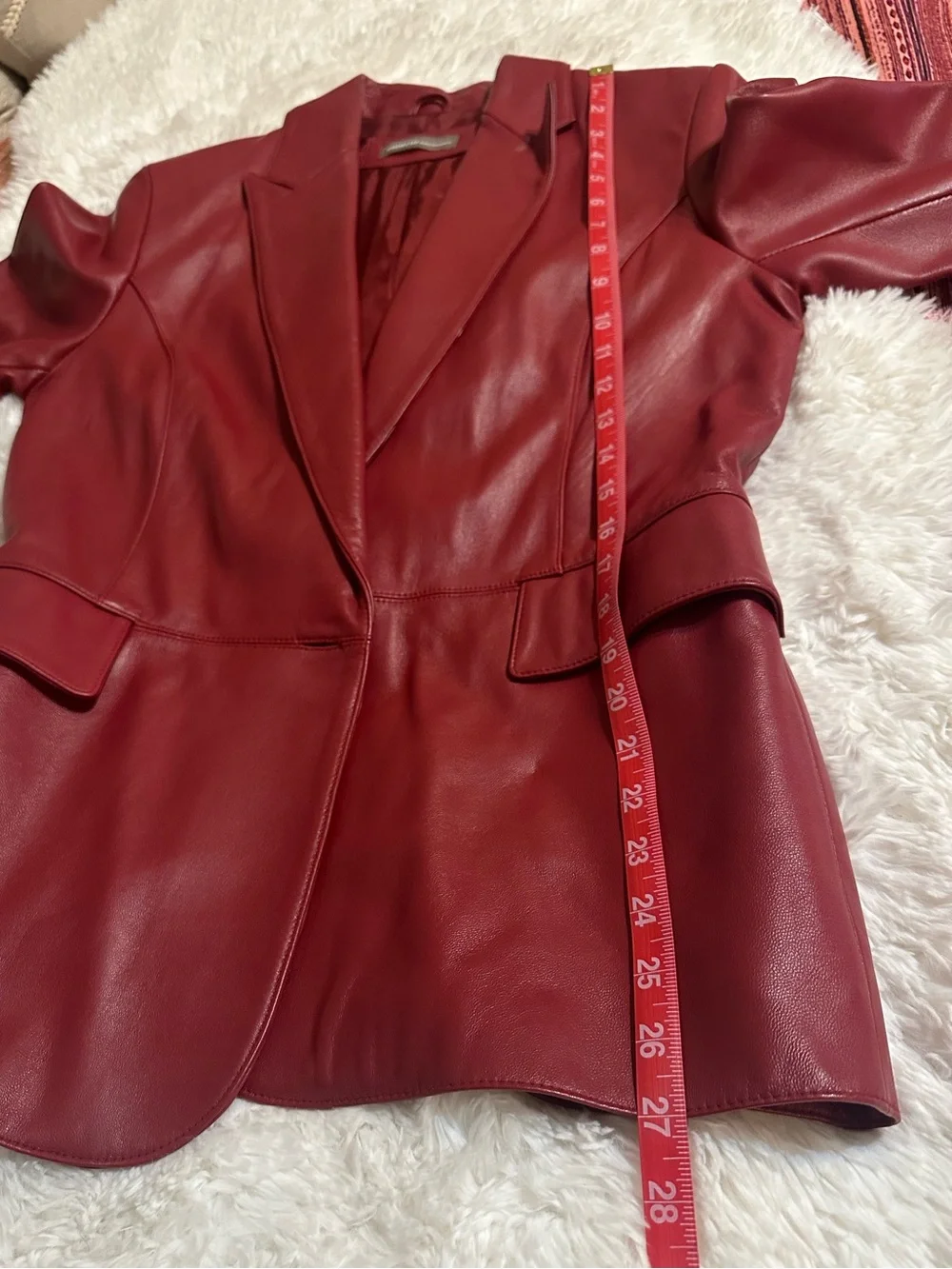 Vintage Valerie Separates Oxblood Genuine Leather Blazer Jacket M